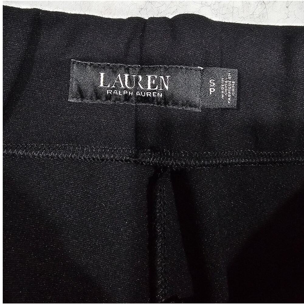 Lauren Ralph Lauren Side-Stripe Ponte Leggings, Black/Red, Black Label, Sz S - Picture 4 of 10